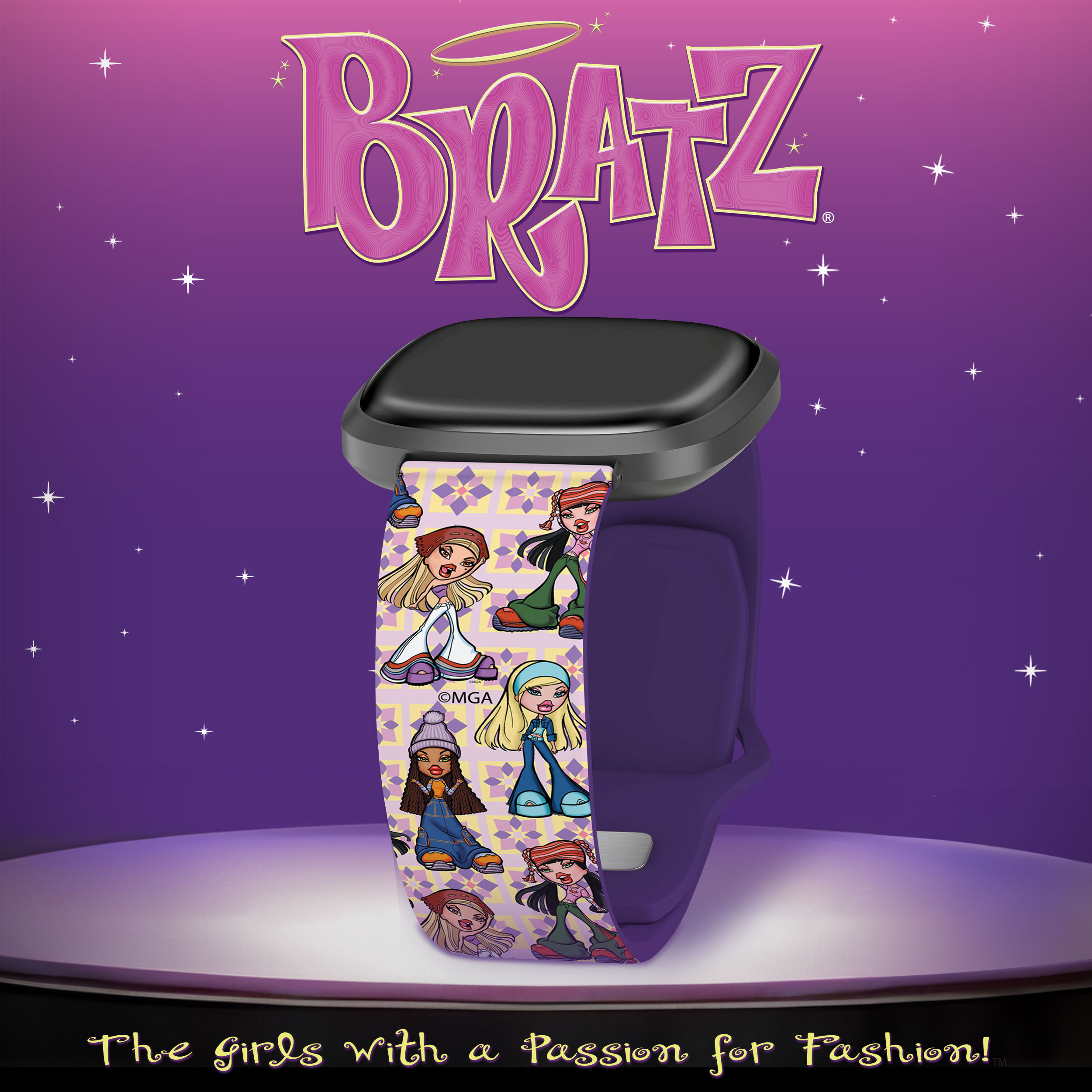 Bratz Classic HD Watch Band Compatible with FitBit Versa 3 & Sense (20mm Short 2000s) by Affinity Bands