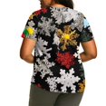 thumbnail image 3 of Hueook Plus Size Christmas T Shirts for Women Short Sleeve Graphic Tee Xmas Colorful Snowflake Black Holiday Top Multicolor 2X, 3 of 5