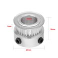 thumbnail image 7 of 30 Teeth 12mm Bore 7mm Belt Timing Idler Pulley Synchronous Wheel Silver Tone, 7 of 7