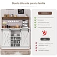 thumbnail image 4 of Zocalo Gabinete de Bar y Café con Estación de Carga, Mueble Auxiliar con Cajones, Estantes y Barra de Vinos, Gabinete de Almacenamiento para Sala, Cocina y Comedor, Estilo Industrial Color Madera, 4 of 8