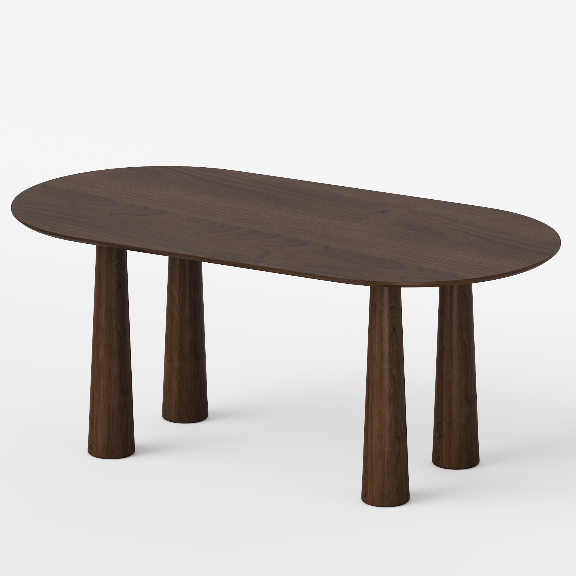 MAYEERTY 67x33.5x30 Modern Oval Dining Table, Contemporary Home Wood Kitchen Table, Walnut