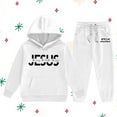 thumbnail image 2 of DGQPLPD Winter Girls Tracksuit Set Cozy Warm Jogger Pants And Hoodie Top With Adorable Print Designs For Toddler Youth Kids Outdoor 6-7 Years White, 2 of 5