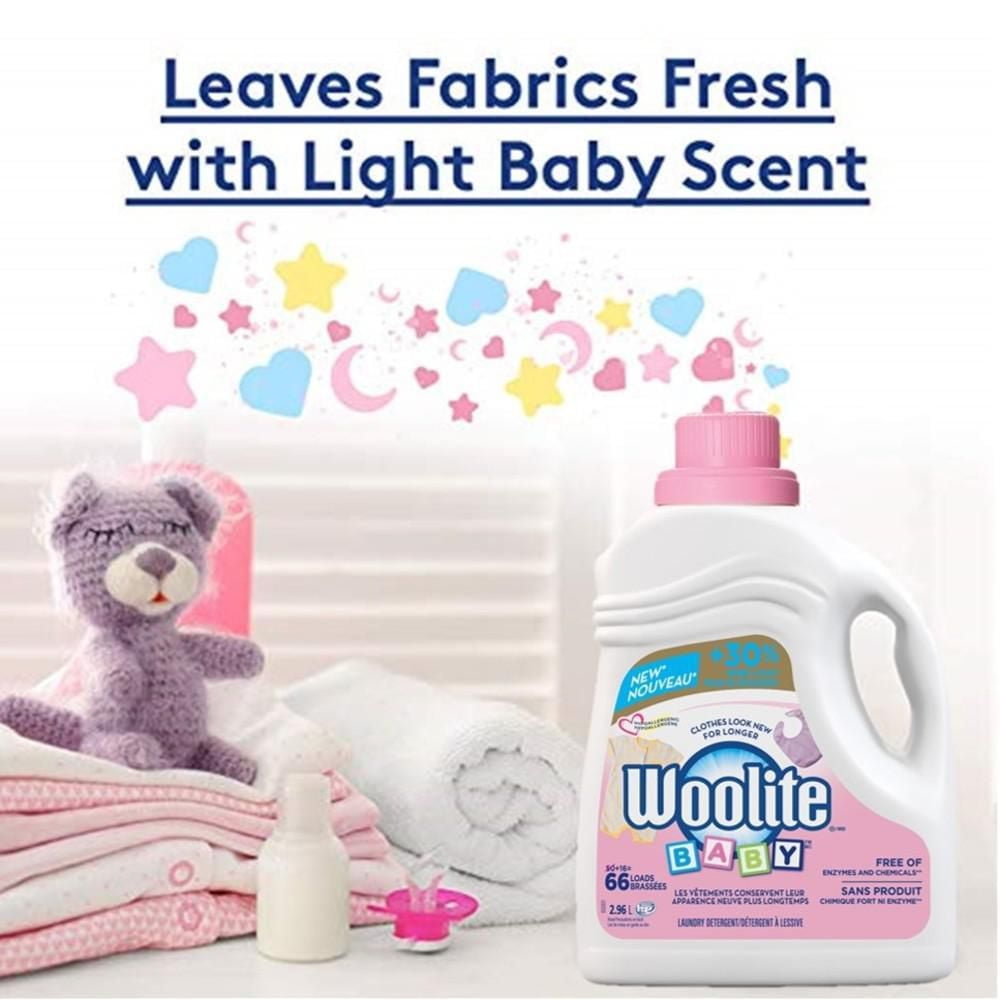 Woolite bébé, Détergent à lessive hypoallergénique, Paquet méga valeur, 2,96 L, Sans produits chimiques agressifs, 1 unité 2,96 L / 66 brassées