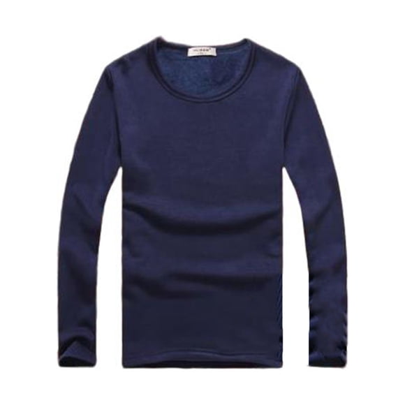 Sonducket Top básico para hombre, ropa interior cálida de otoño, Base para clima frío, ropa de Color sólido, Jersey informal de ocio, deportes, Camisetas XXL Espesar azul oscuro Sonducket AP013161-20