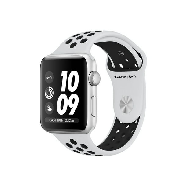 Vent et øjeblik Håndskrift Boost Apple Watch Nike+ Series 3 (GPS) - 38 mm - silver aluminum - smart watch  with Nike sport band - Walmart.com