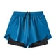 thumbnail image 4 of pstuiky Pantalones cortos para hombre, Pantalones cortos deportivos de doble capa para hombre, de color liso Pantalones cortos de baloncesto, 4 of 6