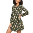 thumbnail image 3 of joogoo Chicken and Flower Women's Long Sleeve Nightgown Sleepwear L, 3 of 8