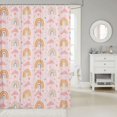 thumbnail image 2 of Manfei Kawaii Rainbow Shower Curtain 72Wx84L, Graffiti Love Heart Bathroom Shower Curtain, Pink, 2 of 5