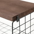 thumbnail image 6 of WHAMVOX Black Floating Shelf for Bathroom with Storage Basket Wall Mounted Organizer Carbon Steel and Wood 12.5x8.5x4.3 Inches, 6 of 8