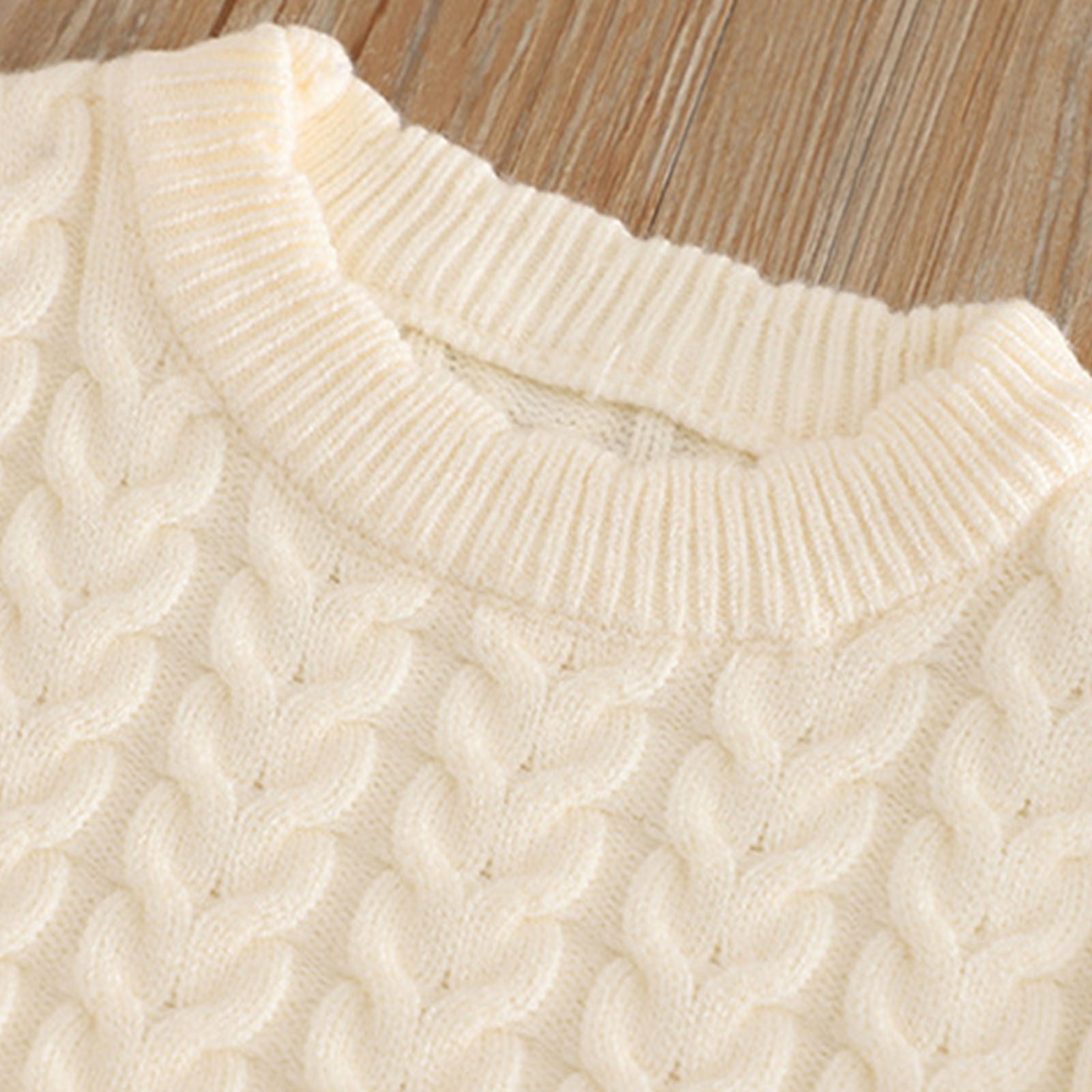 Chbgutlmr Baby Clothes Girls 2 Piece Outfits Kids Knitted Sweaters Ruffle Wide Leg Pants Sets Fashion