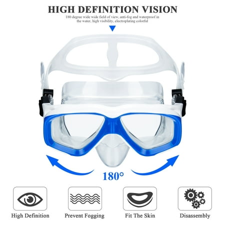 Anyprize Swim Mask for Adult, Yellow Dry Snorkel Scuba Diving Mask for Women / Men, Anti Fog Lens And Soft Silicone Strap Waterproof Swim