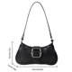 thumbnail image 3 of Bolso de hombro elegante para mujer Bolso de mano clásico retro resistente a los arañazos (negro), 3 of 5
