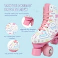 thumbnail image 2 of Puedo Roller Skates Girls  with Light Up Wheels PU Leather High-top Skate for Kids, Women, Youth and Beginners  Indoor Outdoor, White (Women 8.5), 2 of 7