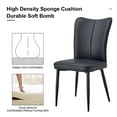 thumbnail image 5 of PU Leather Dining Chairs Set of 4, Upholstered Dining Room Chairs with Curved Backrest and Black Metal Legs, Luxury Dining Chairs for Living Room Kitchen and Office, Black, 5 of 7