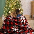 thumbnail image 7 of Christmas Plaid Throw Blanket Red Black Plaid Flannel Fleece Tartan Blanket 50" x 60" Soft Warm Winter Snowflake Blankets for Bed Couch Decor, 7 of 7