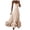 Khaki, variant on RGDYPKO Dresses For Women 2025 Women's Solid Color Fashion Strapless A Line Dress With Flower Detail Elegant Summer Charm Soft And Skin-Friendly