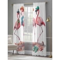 thumbnail image 4 of Pink Flamingo Sheer Curtains 108 Inch Length 2 Panels Set Window Treatments, Summer Coastal Ocean Nautical Sea Beach Rod Pocket Semi Curtains for Living Room/Bedroom/Kitchen Décor, 104"W x 108"L, 4 of 7