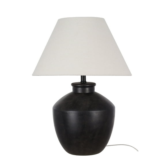 My Texas House 22" Urn Table Lamp, Distressed Texture, Black Finish, LED Bulb Included