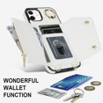 thumbnail image 4 of for iPhone 12 Pro Case Wallet with Strap for Women,Crossbody Lanyard and Wristlet Strap,Zipper Pocket,Credit Card Holder,Ring Stand,RFID Blocking Phone Wallet Cases(6.1 inch,White), 4 of 18