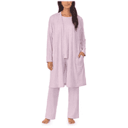Cuddl Duds Ladies 3 Piece Ribbed Lounge Set X-Large Wisteria Heather