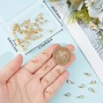 thumbnail image 3 of 1 Box 60Pcs Eye Pin Peg Bail 18K Gold Plated Brass Cup Peg Bails Connector with 0.8mm Pin for Half Drilled Beads Pendants Charms Jewelry Earring Making, 3 of 6