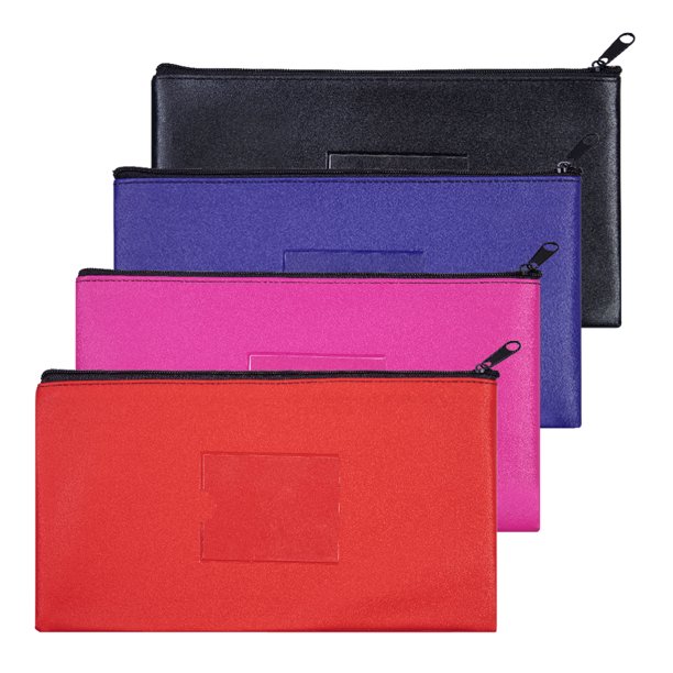 4Pcs Bank Bags with Zipper Money Pouches for Cash Leatherette Deposit