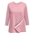 thumbnail image 3 of Post Shoulder Surgery Shirts for Women 3/4 Sleeve Tear Away Side Slit Crewneck Chemo Port Adaptive Clothing, 3 of 5