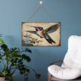 thumbnail image 5 of Hummingbird Decor Wall Decor Hanging Wall Art Wood Plaque Signs for Girls Dorm, Vintage Decor, Bird Wall Art Ready to Hang for Office Living Room Home Decorations 10"x16", 5 of 8