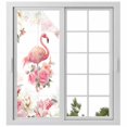 thumbnail image 2 of Pink Flamingo Window Privacy Film, Watercolor Flowers Spring Floral Static Cling UV Sun Blocking Tint Film Heat Control Windows Films for Bedroom Bathroom, Window Stickers 29.5"x78.7", 2 of 8