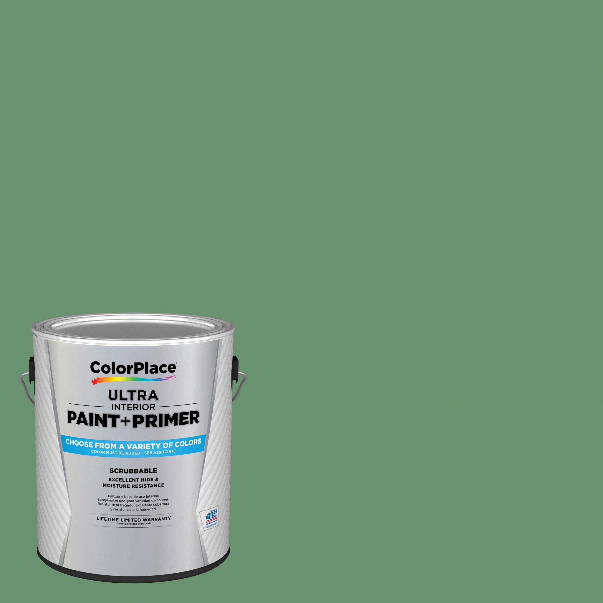 ColorPlace Ultra Interior Paint & Primer, Emerald Leaf Green, Satin, 1