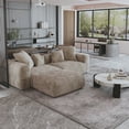 thumbnail image 4 of The Magic Home 2-Seater Modular Convertible Corduroy Sectional Sofa, Brown, 4 of 10