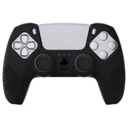 PlayVital Black 3D Studded Edition Anti-Slip Silicone Cover Skin for PS5 Controller, Soft Rubber Case Protector for PS5 Wireless Controller with 6 Black Thumb Grip Caps
