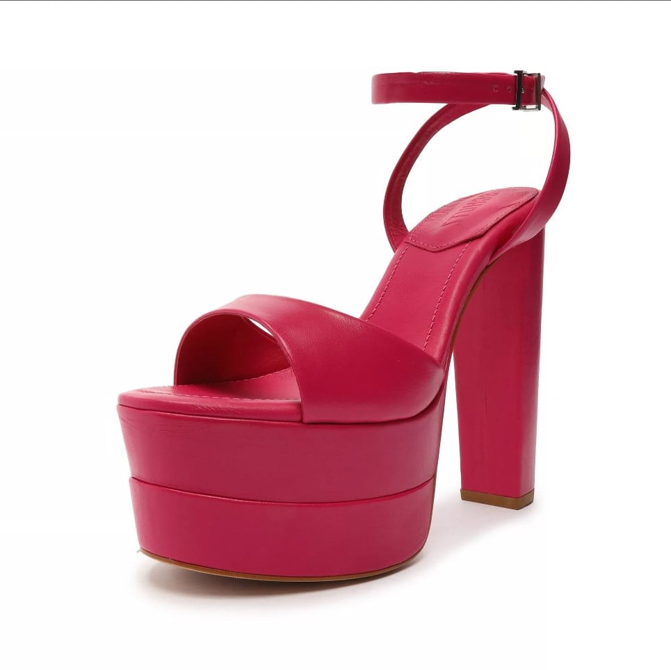 Schutz Kaila Hot Pink Womens Platform Dress High Heeled Ankle Strap ...