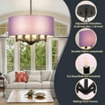 thumbnail image 5 of DingLiLighting 6 Light Flush Mount Ceiling Light Drum Pendant Light Purple Hanging light Fixture for Living Room, Dining, Bedroom, Kitchen, Hallway, 5 of 7
