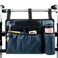 thumbnail image 2 of Yucurem Multi-Pocket Walker Bag, Rollator Organizer, Armrest Side Storage Bag for Seniors Elderly, Wheelchair Side Hanging Storage Bag (Blue), 2 of 9