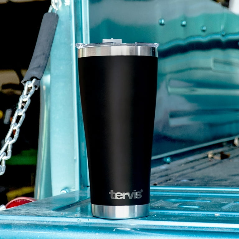 Tervis Powder Coated Stainless Steel Triple Walled Insulated Tumbler, 25oz Slim Carafe, Mangrove Green