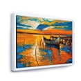 thumbnail image 3 of Boat At The Lake During Evening Glow VII 32 in x 16 in Framed Painting Canvas Art Print, by Designart, 3 of 5