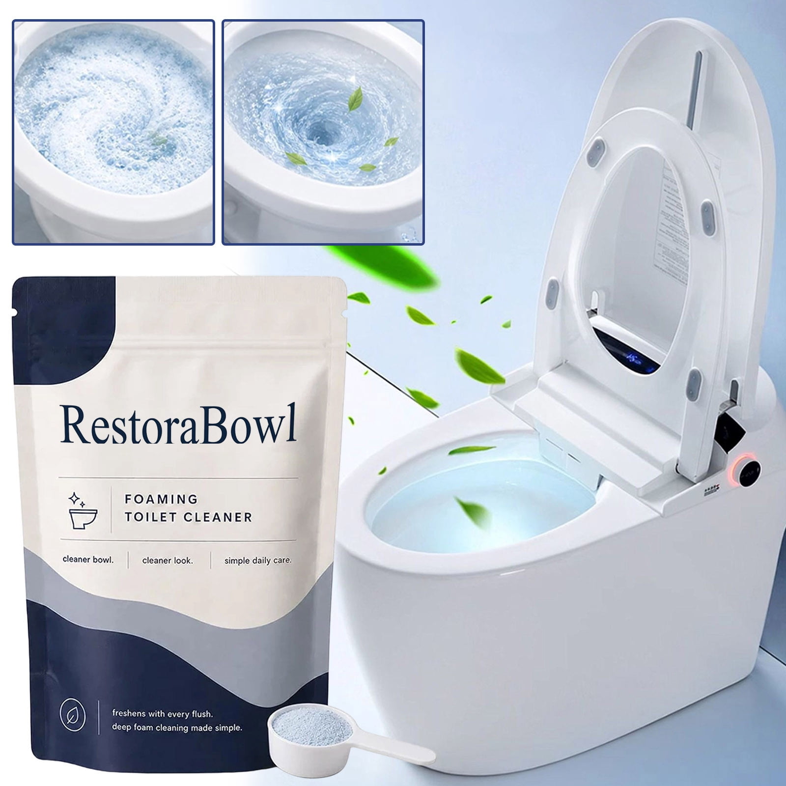 Restorabowl Toilet Cleaner,Restorabowl Foaming Toilet Cleaner For Deep Cleaning & Stain Remover, No Scrubbing Restorabowl Toilet Bowl Cleaner,Splash-Free Restoreabowl Toilet Bowl Cleaner,Powerful