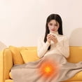 thumbnail image 3 of Djiypn Heated Shawl Wraps for Women Corded Heated Blanket Soft Zipper Shawl Wraps 2025 New Winter Warm USB Powered Heating Scarf Electric Blanket with Gift Box (Apricot), 3 of 9