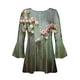 thumbnail image 4 of Ichuanyi liquidación de mujeres en v-cutleck 3/4 camisas de túnica floral estampada camisas básicas de verano blusa plisada ICHUANYI WER202308243156, 4 of 5