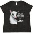 thumbnail image 3 of Inktastic Easily Distracted by Goats Cute Goat Women's Plus Size T-Shirt, 3 of 5