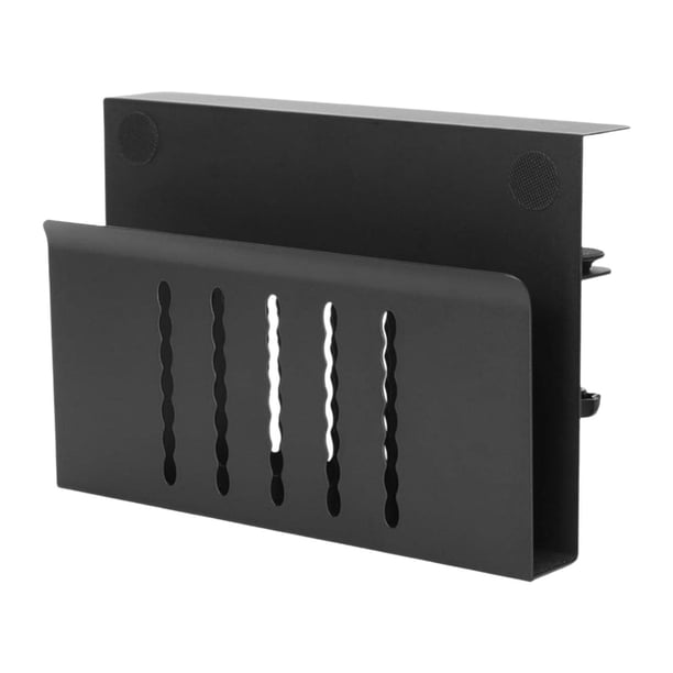 Soporte para ordenador portátil debajo del escritorio, organizador de almacenamiento lateral, abrazadera de aleación de aluminio en estante de escrito Negro