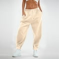 thumbnail image 2 of BRDFRL Women's Sweatpants Petite Length Pockets Pants Casual Workout Athletic Joggers Drawstring Waist Sweat Pants Khaki M, 2 of 7
