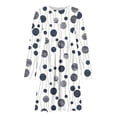 thumbnail image 5 of Edvintorg Womens Casual Dress Fashion Printed Crew Neck Long Sleeve Loose Midi Dresses Womens Clothing S-2XL Blue, 5 of 7