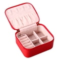thumbnail image 1 of Caja organizadora de almacenamiento de pendientes portátil, caja de joyería de PU, 1 of 8