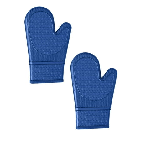 

CAUYDY Silicone Oven Mitts Set of 2 Heat Resistant Oven Gloves with Soft Lining Non-Slip Kitchen Essentials Great Gift for Cooking