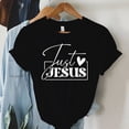 thumbnail image 2 of Just Love Jesus Print Women T-Shirts Christian Jesus Letter Shirt Harajuku Graphic Tops Female Summer Religious Christian Tshirt, 2 of 7