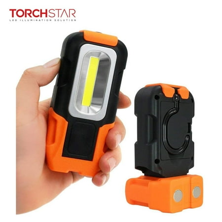 TorchStar Portable LED Work Light with Magnetic Flashlight Battery Operated COB Pocket Work Lights 5000K Daylight