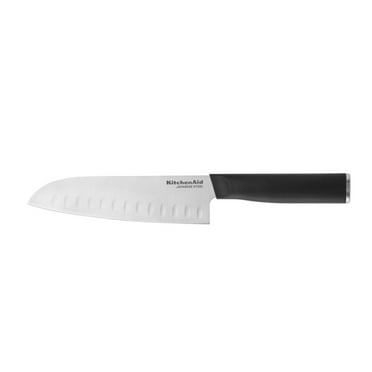 Kitchenaid Classic Santoku Knife Black with Endcap and Blade Cover, 7-inch, Black