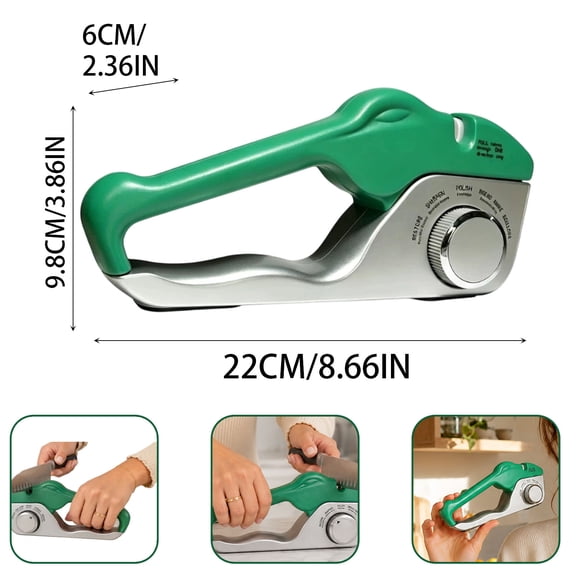 5-in-1 Knife Sharpener for Straight & Serrated Knives 5-in-1 rotating sharpening repairs polishes and sharpens blades